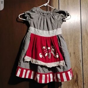Persnickety Gray and Red Kids Dress